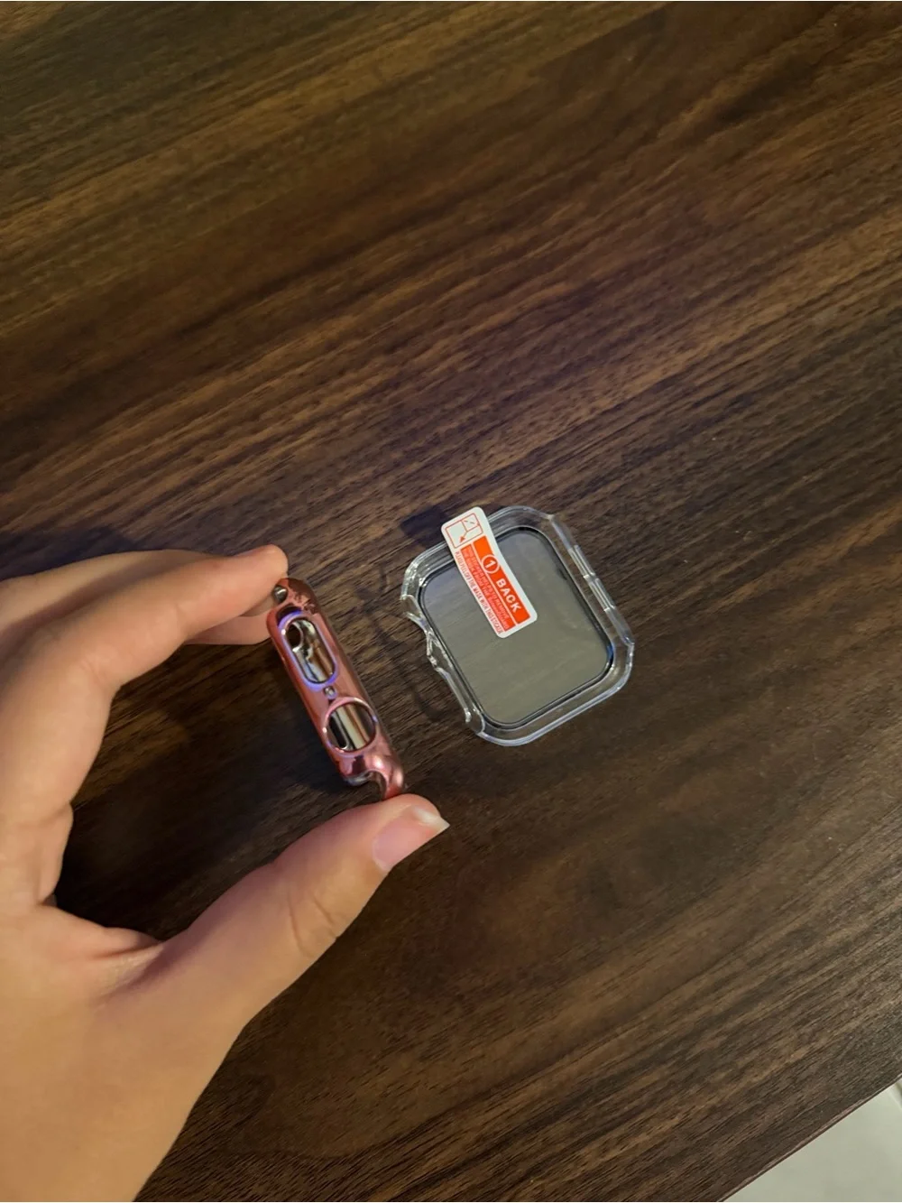 Clear and Rose Gold Protective Case for Apple Watch